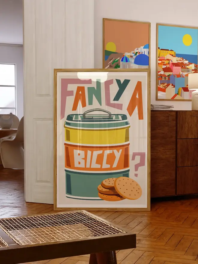 'Fancy A Biccy' Biscuit Art Print