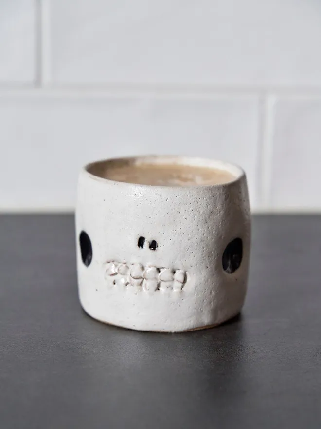 stoneware Cup in the Shape of a Skull