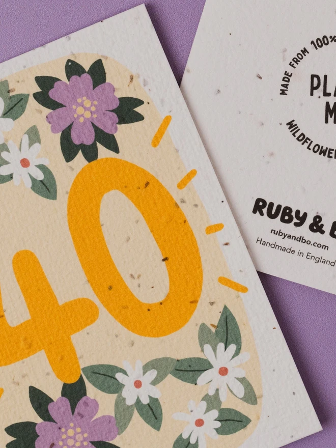 Plantable 40th Birthday Card