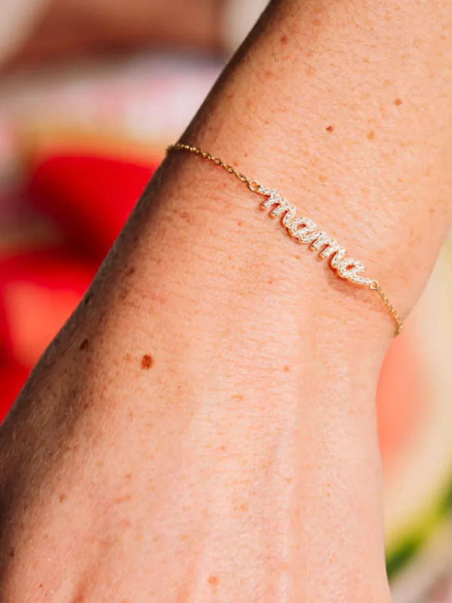 'Mama' Script Gold Bracelet