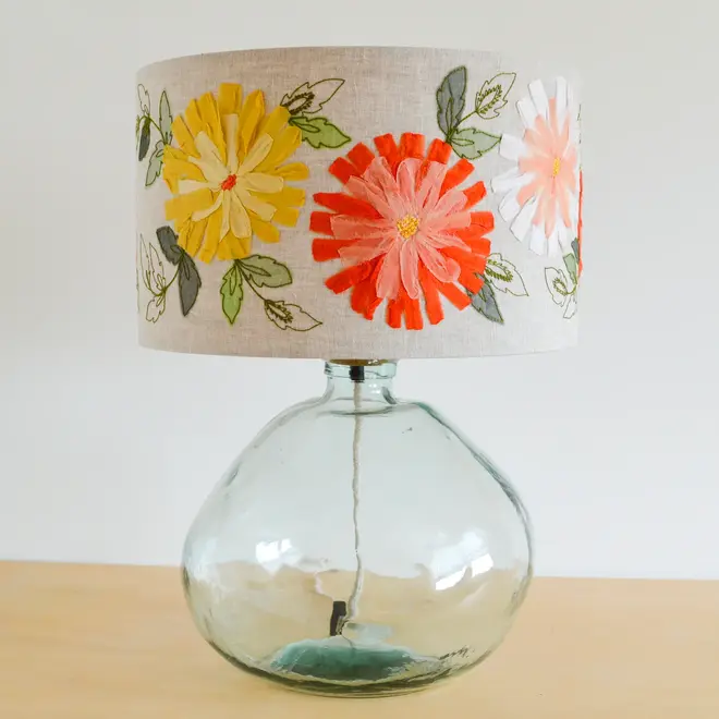 Pink floral lampshade