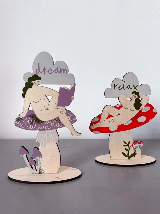 Dream and relax mushroom guardians by paperargonauts stand in a collection