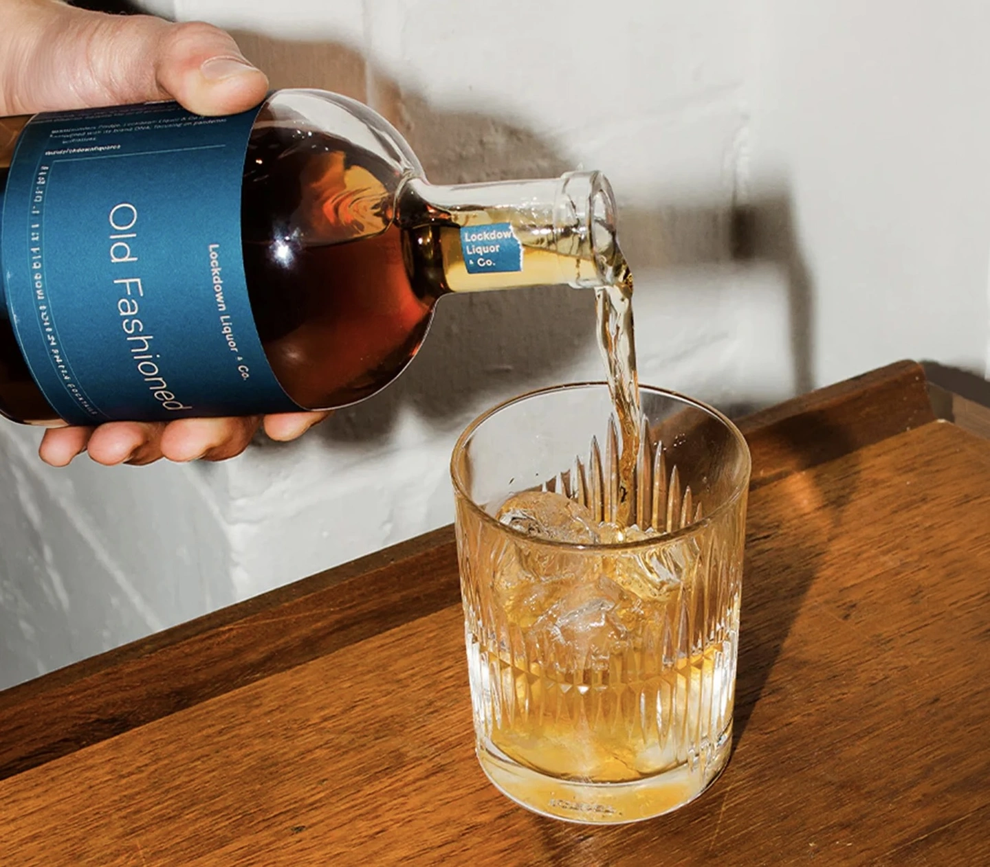 Old fashioned cocktail in a bottle