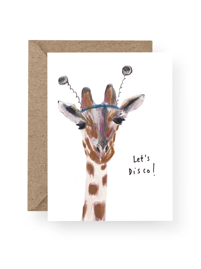 Disco Giraffe Birthday Card