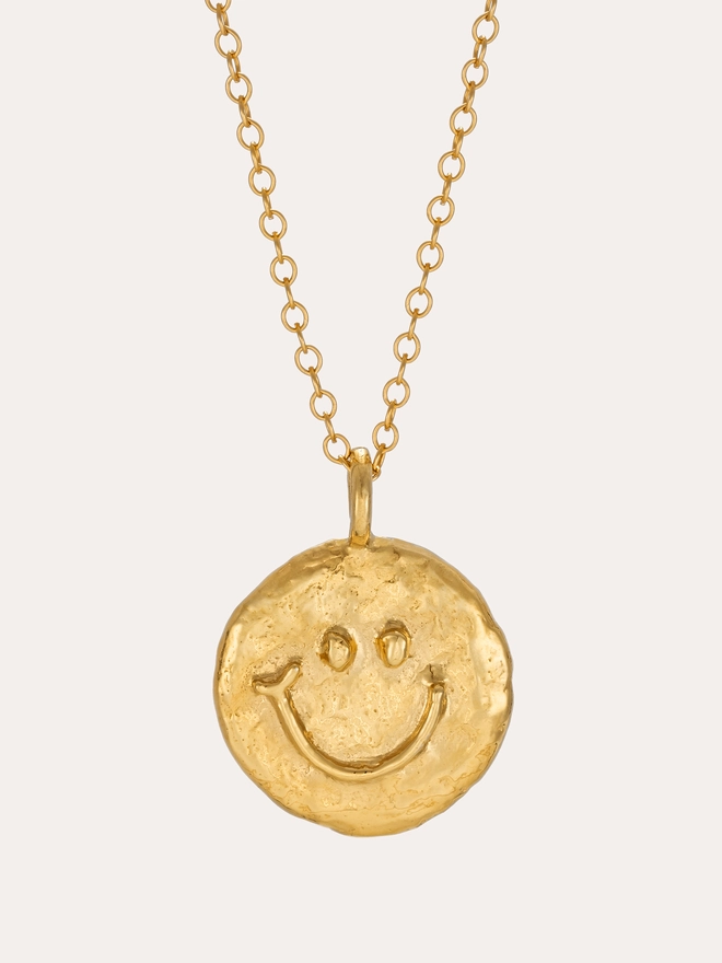 Small Smiley Necklace Gold