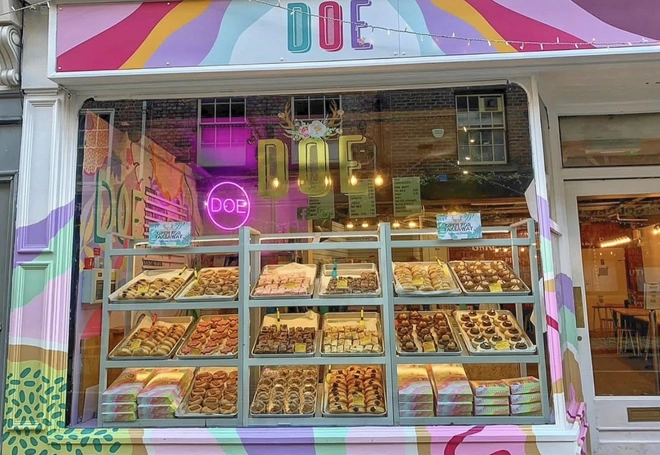 Doe Bakehouse Shop Window Full of Donuts