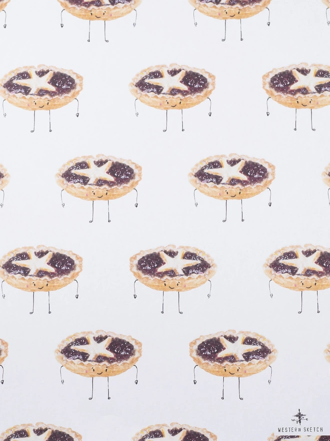 Mince Pie Gift Wrap Sheet 