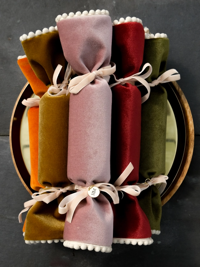 a collection of velvet crackers