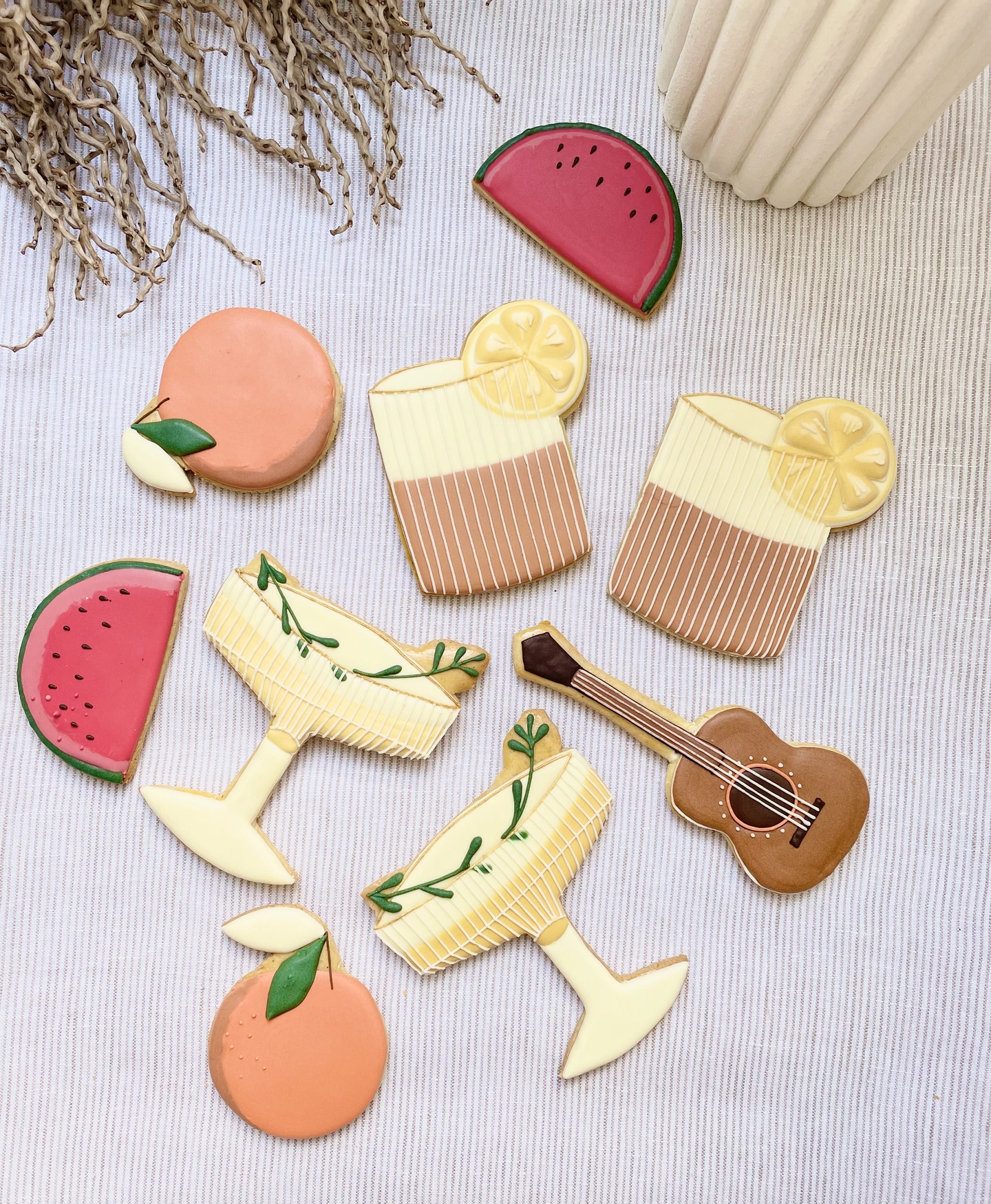 iced biscuits summer theme