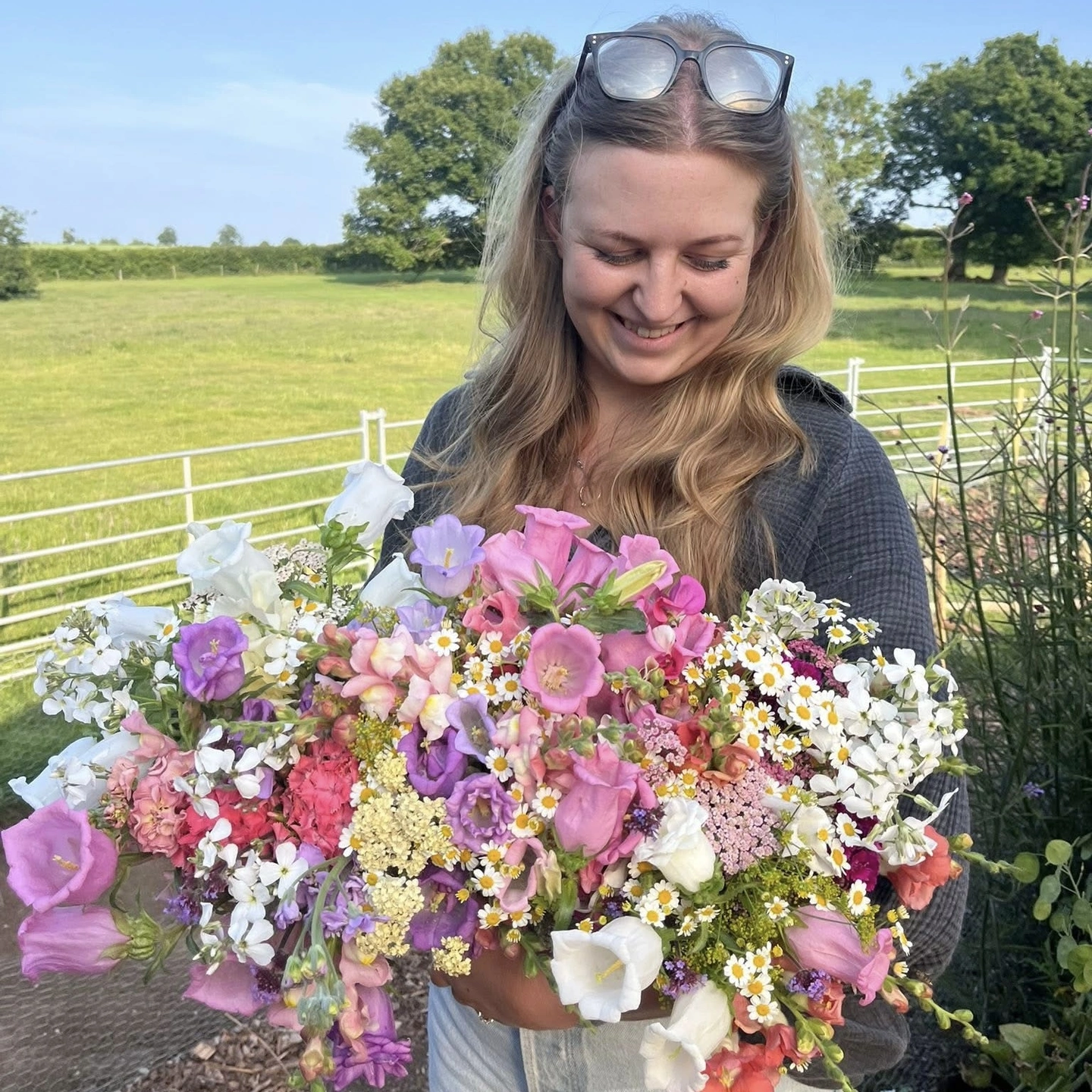 Thistles Studio- Jasmine picking flowers for drying at her flower field
