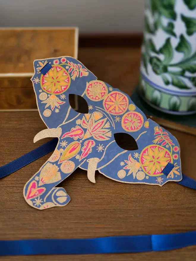 elephant animal screen print fancy dress mask