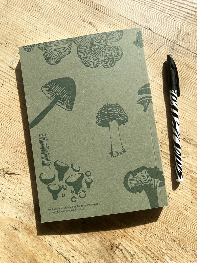 Back of the Fungi notebook showing different types of Fungi.