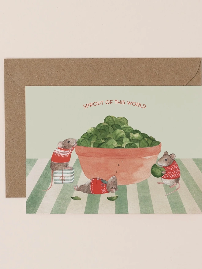 brussel sprouts christmas card