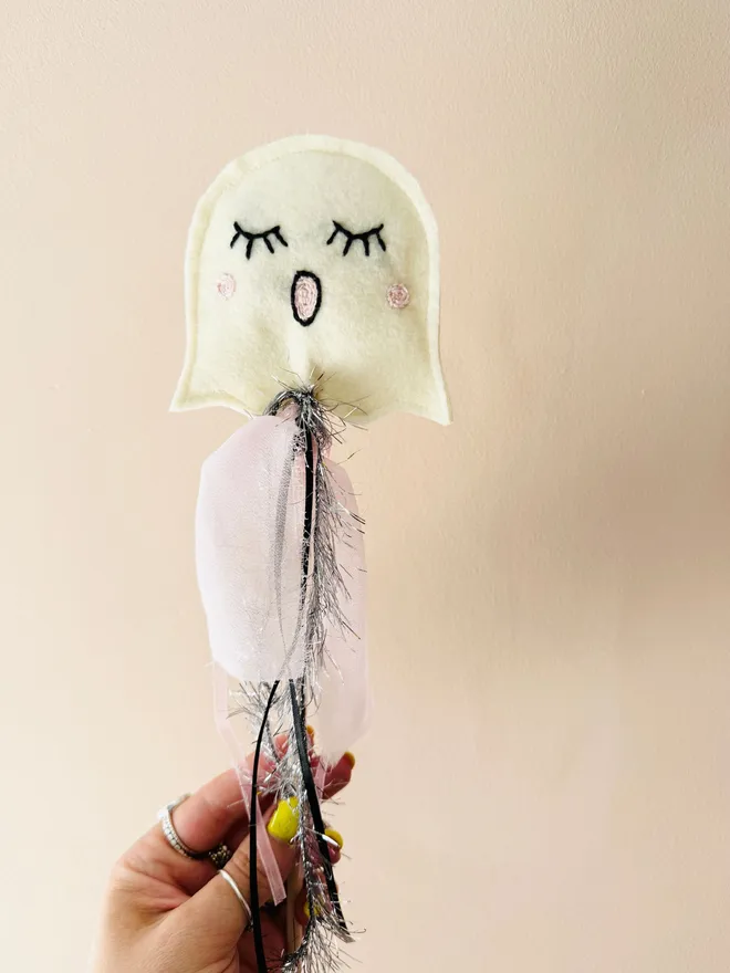 Ghost wand felt wand felt ghost wand embroidered wand embroidered Halloween Halloween fancy dress 