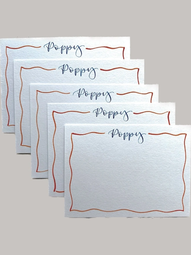 Squiggle Border Notecards