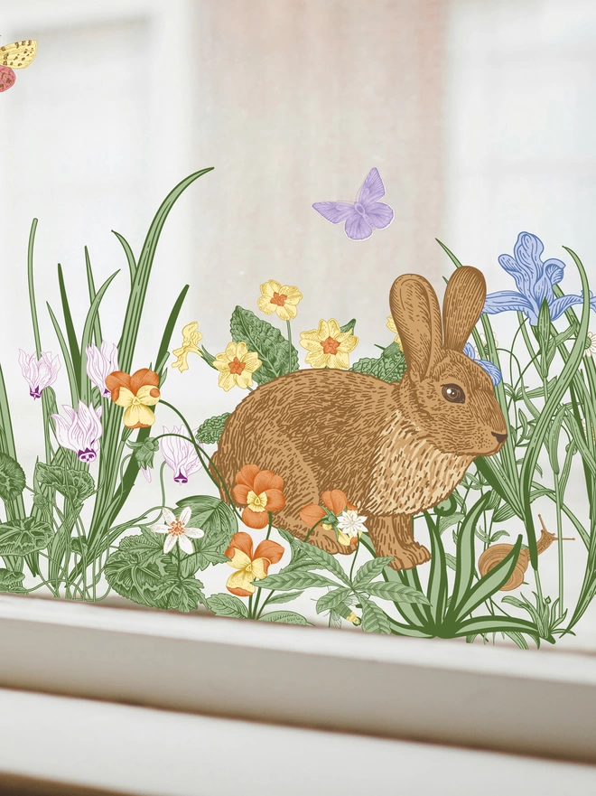 close up of easter window cling