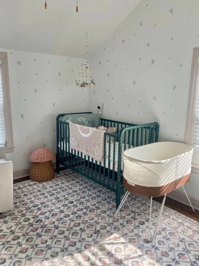 Fairy Dust Wall Stickers in Scandi Baby girls Nursery 