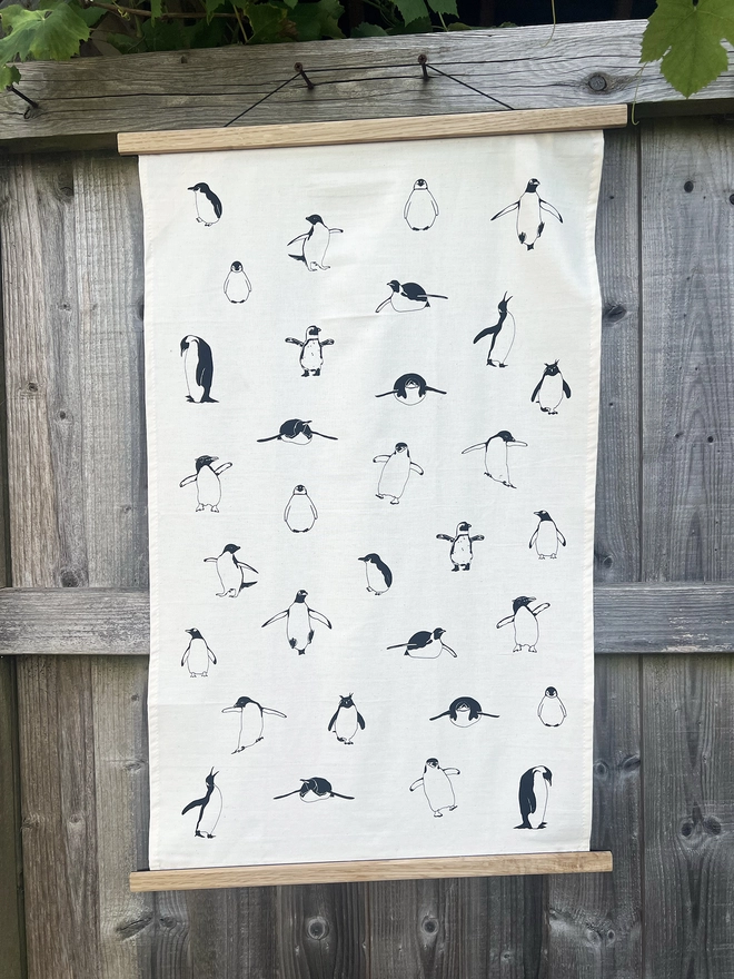 Full Design showing off all the cute penguins perfect for housewarming, wedding and anniversary gifts