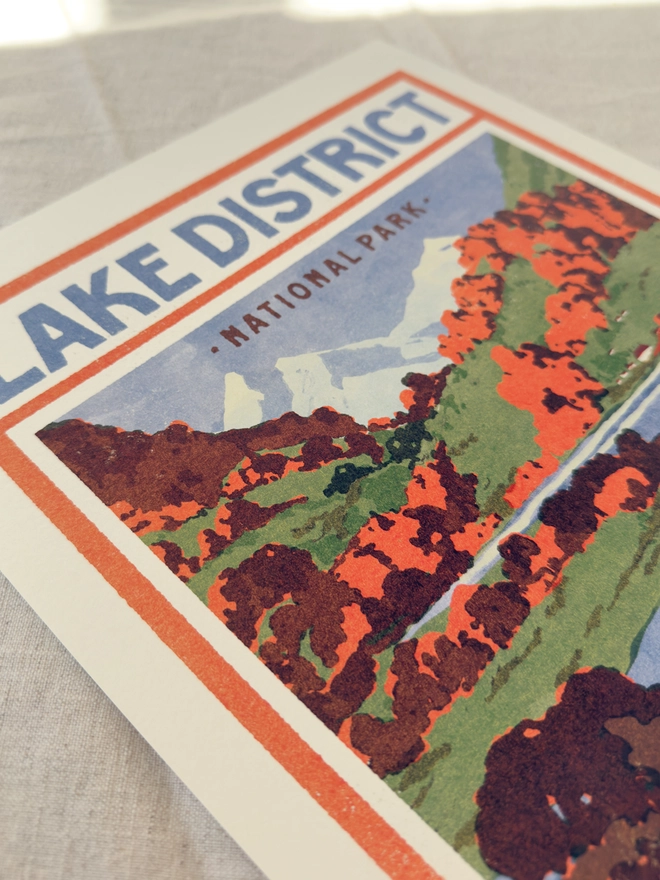 Visit the Lakes print close up