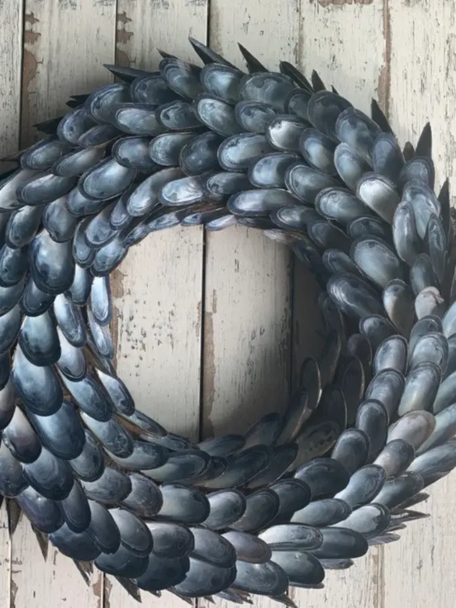 Extra Large Mussel Shell Wreath