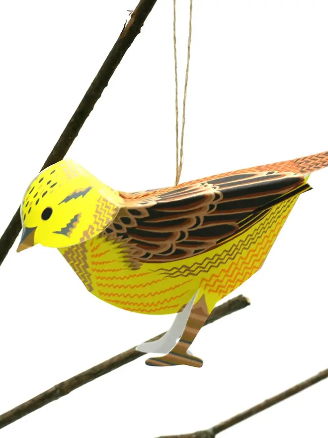 Card With 3D Yellowhammer Ornament