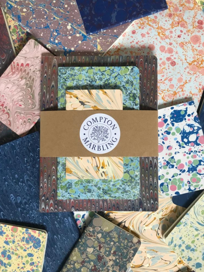 Notebooks. A selection of notebooks, wrapped.