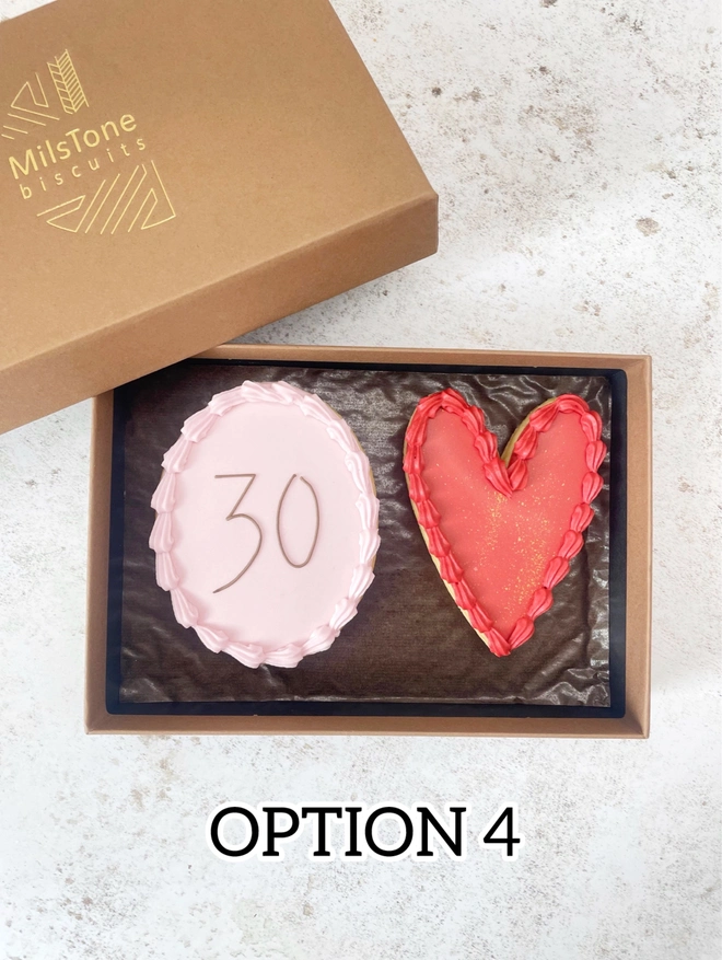 Happy birthday iced personalised cherries heart biscuits
