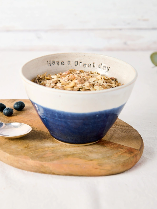 have a great day personalised ceramic bowl