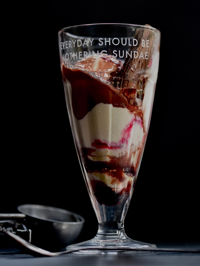 everyday should be mothering sundae etched ice cream glass mother's day