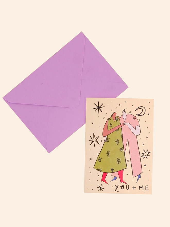 'You + Me' Woman And Woman Love Card