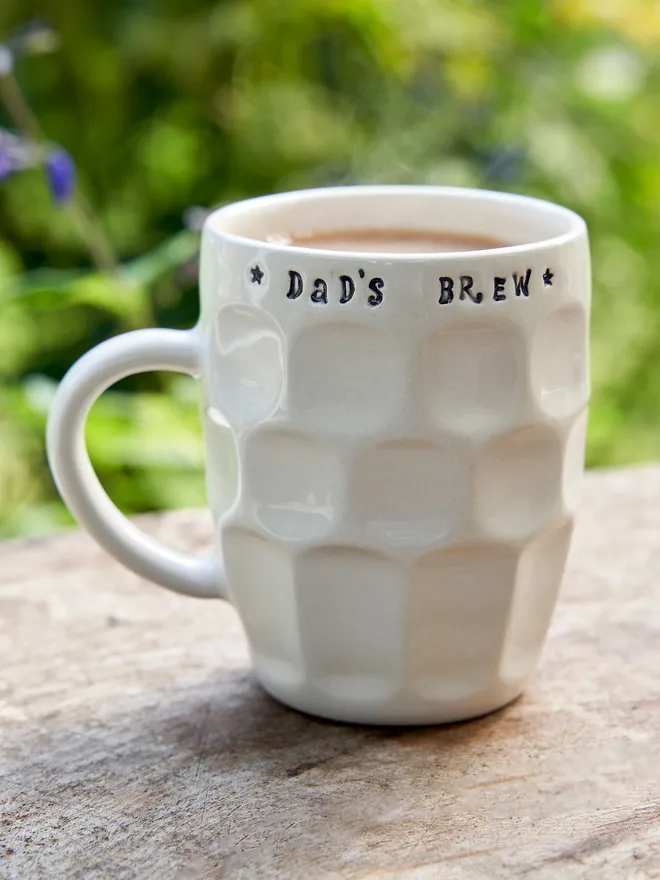 Personalised stamped pint mug