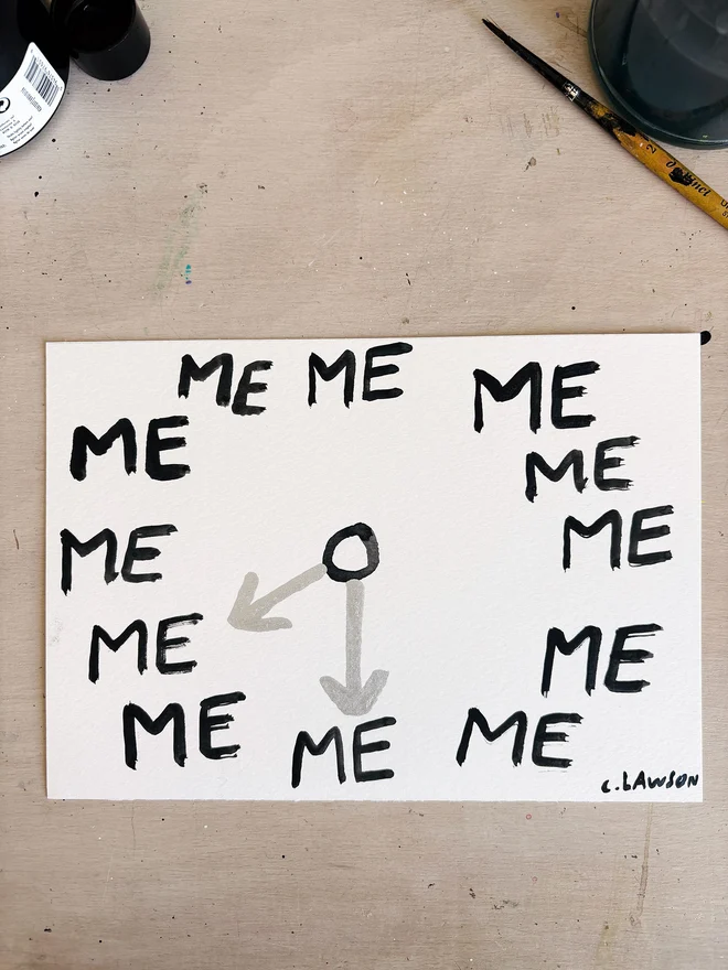 Me Time original artwork in watercolour and ink by Chloe Lawson