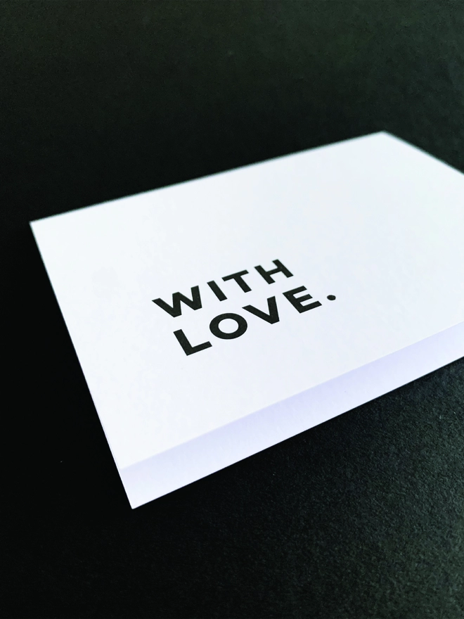 With love black and white gift card