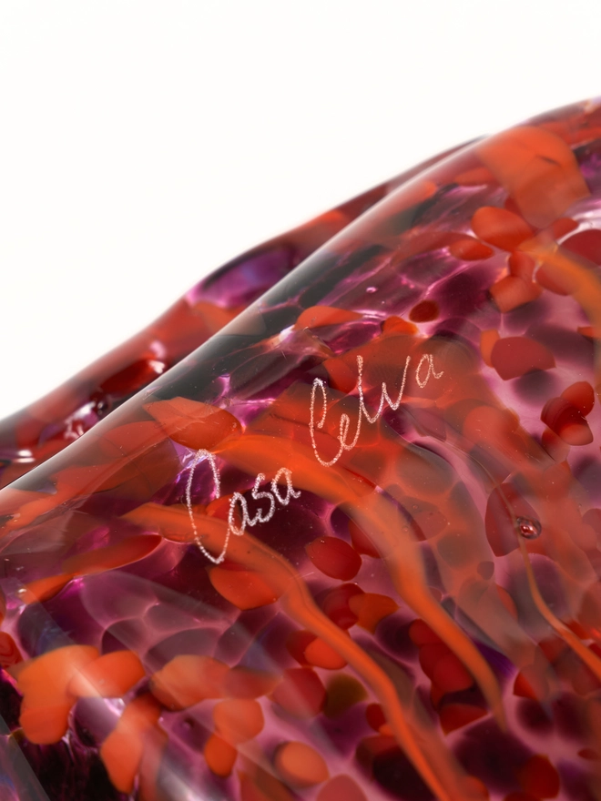 Handmade Murano glass heart trinket dish