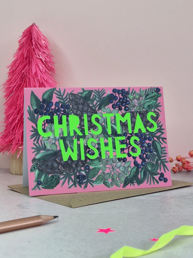 Christmas wishes papercut card