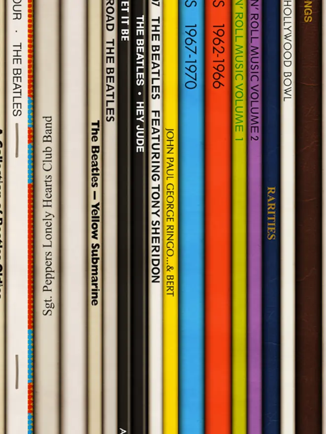 beatles vinyl spines artwork