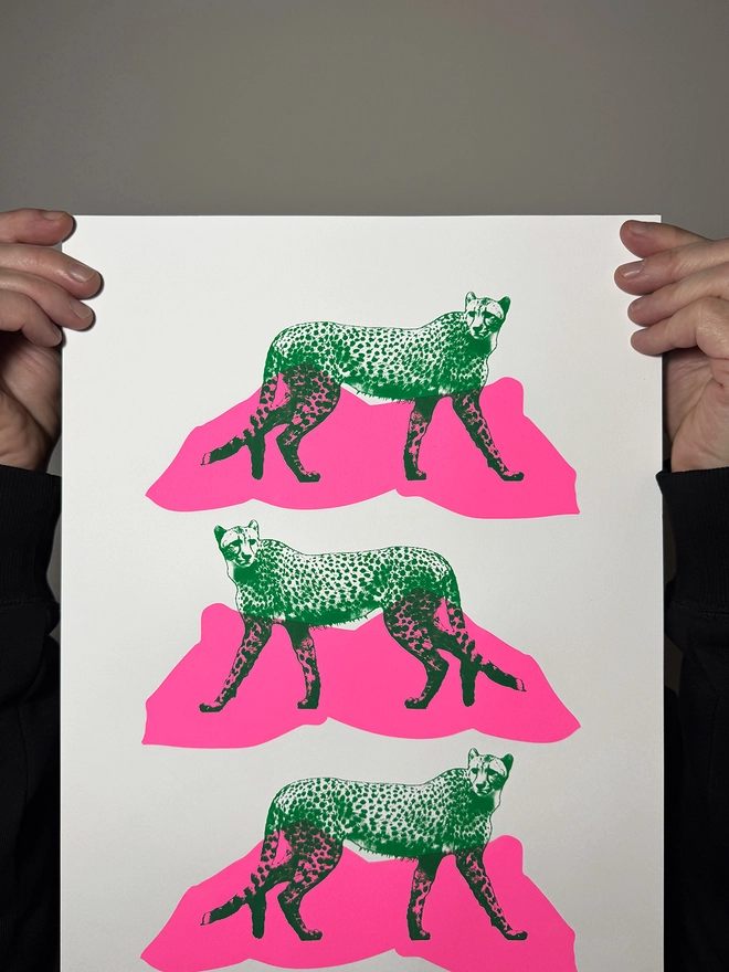 riple Cheetahs - Screen Printed Poster - close up top