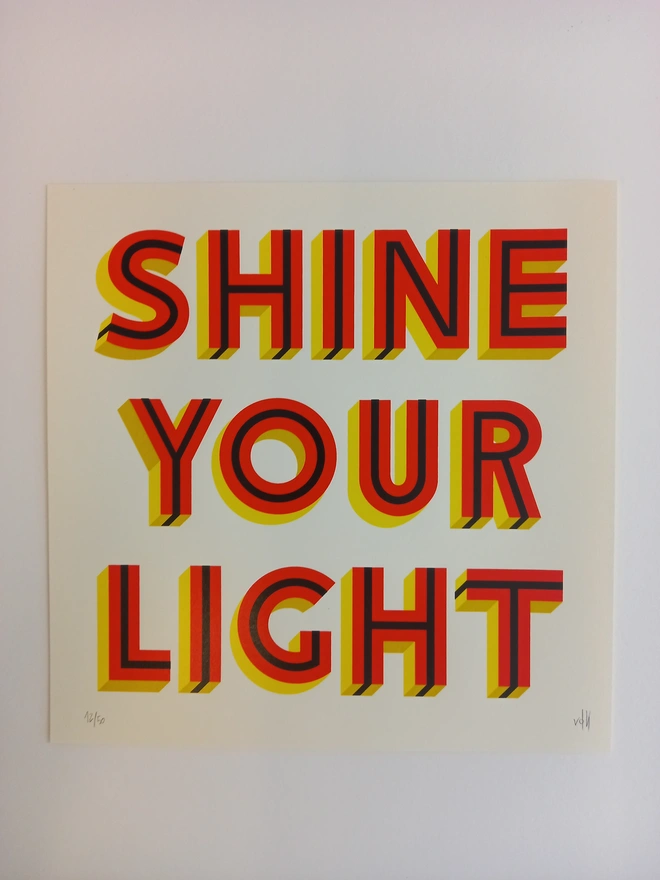 'Illuminated' Shine Your Light Square Screenprint
