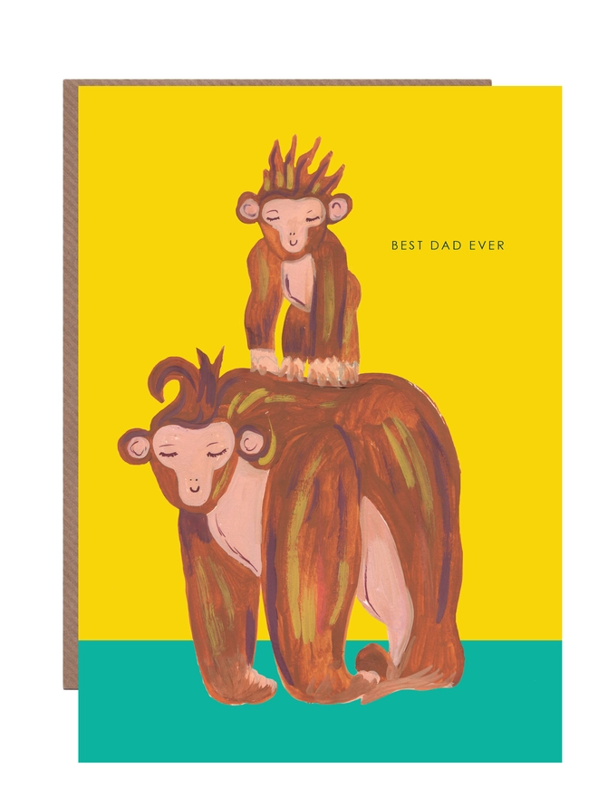 monkey dad fathers day card 