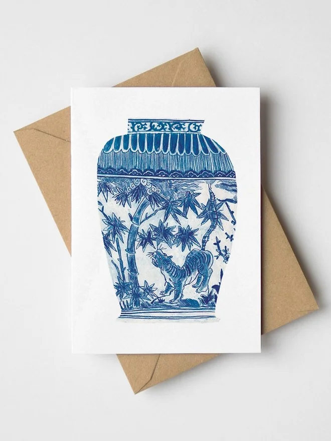 Mini Japanese Vase Greeting Card