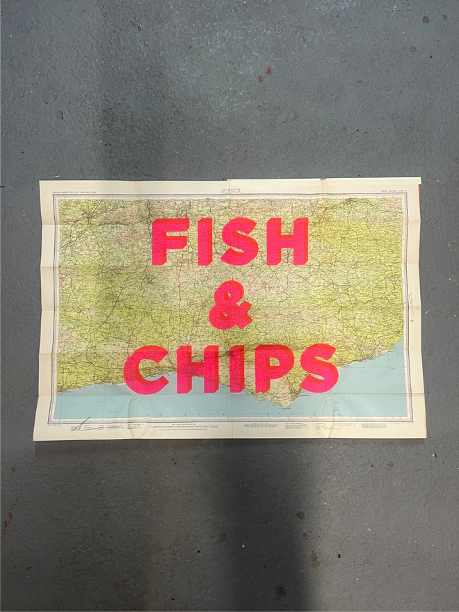 Fish & Chips Screen Print - Original Map