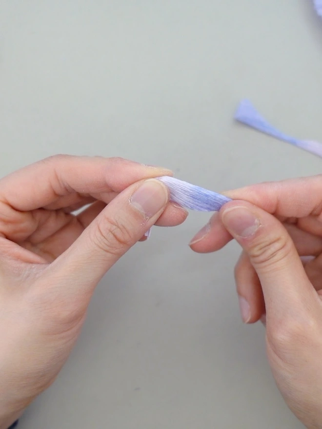This is a process of making Crepe Paper Columbine Flower (Aquilegia).
