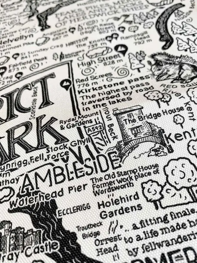 Lake District Print Tea Towel Zoom 2