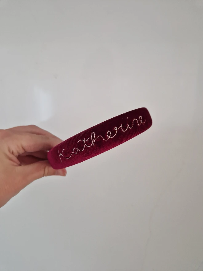 red velvet personalised headband