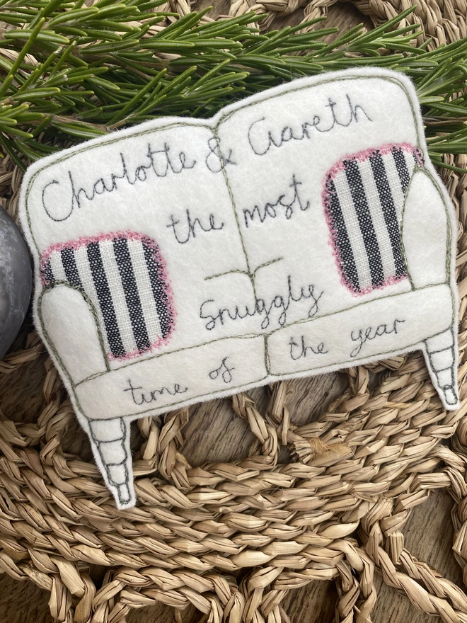 Personalised Christmas Sofa Decoration
