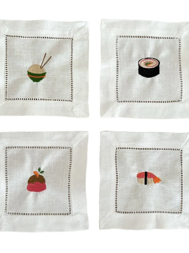 Sushi Cocktail Napkins (Set Of 4)