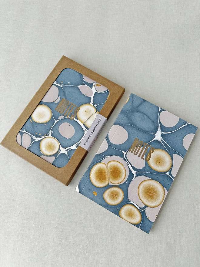 blue & pink marble book due