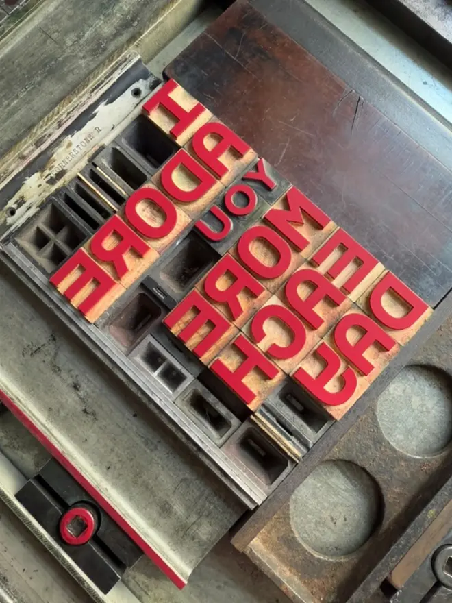 I adore you more each day - wooden letterpress type