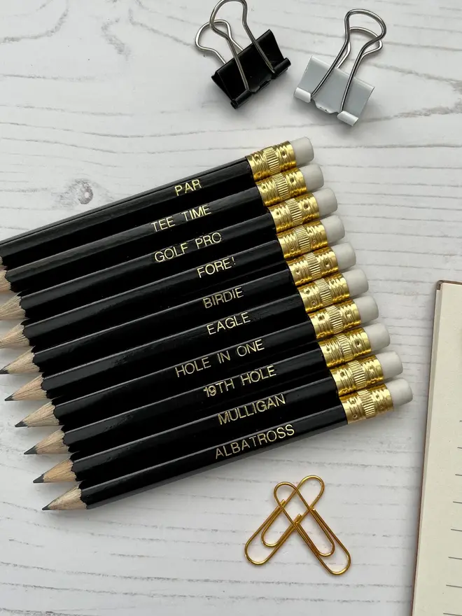 Golf Inspired Pencils (Set Of 10)