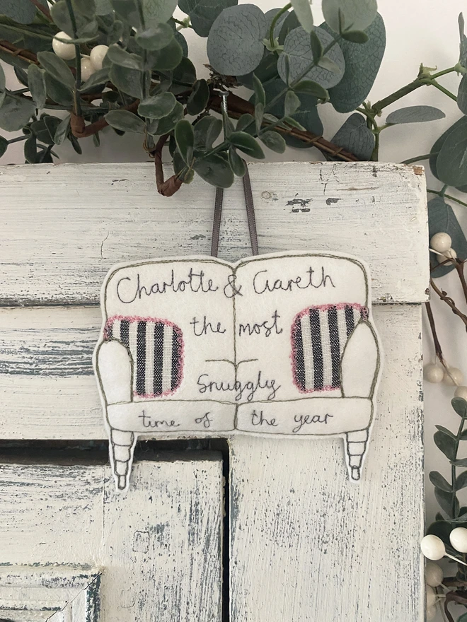 Personalised Christmas Sofa Decoration